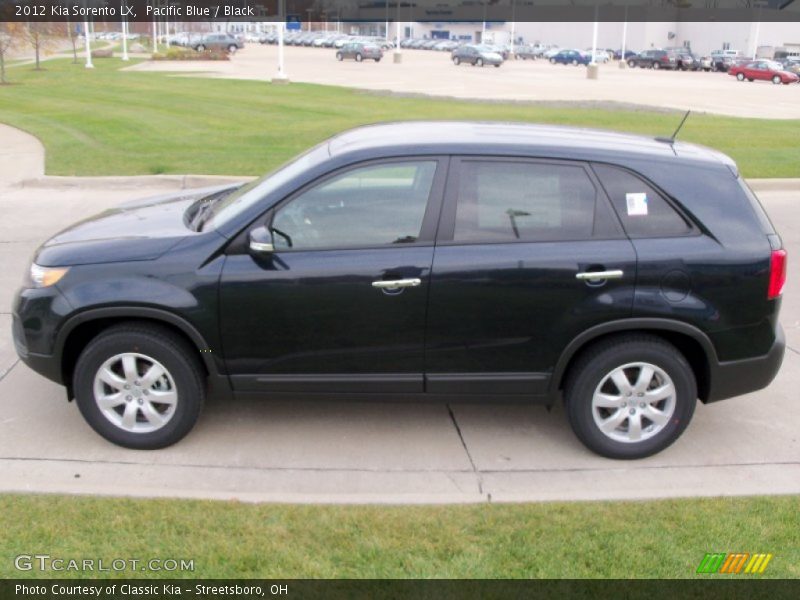 Pacific Blue / Black 2012 Kia Sorento LX