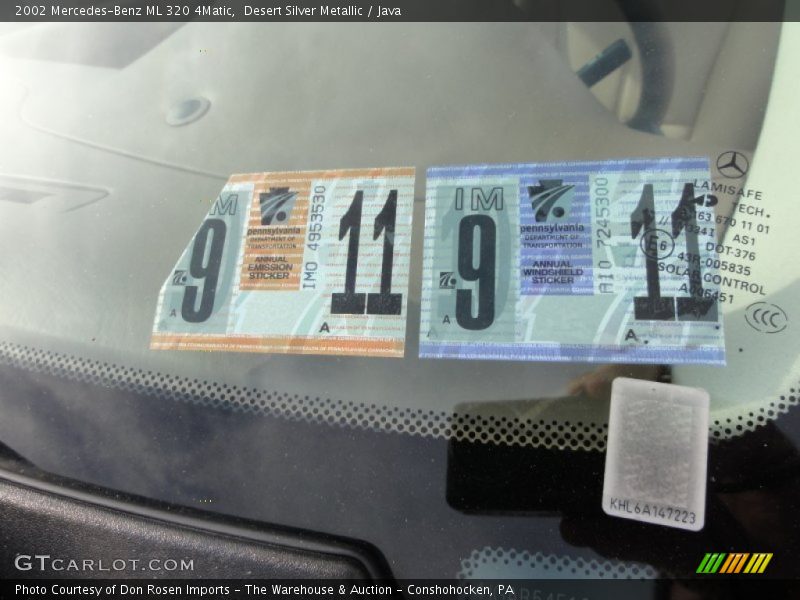 Desert Silver Metallic / Java 2002 Mercedes-Benz ML 320 4Matic