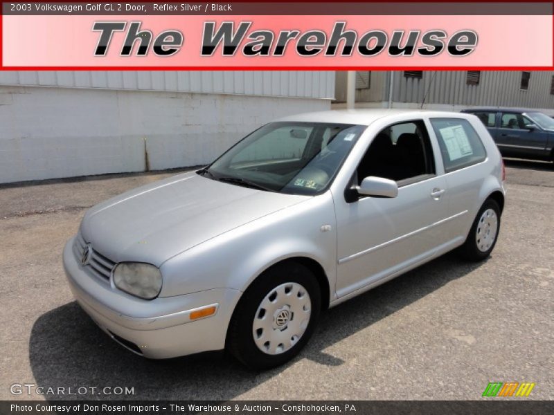 Reflex Silver / Black 2003 Volkswagen Golf GL 2 Door