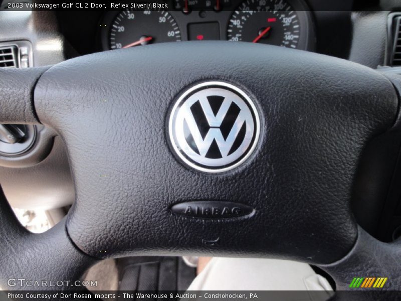Reflex Silver / Black 2003 Volkswagen Golf GL 2 Door
