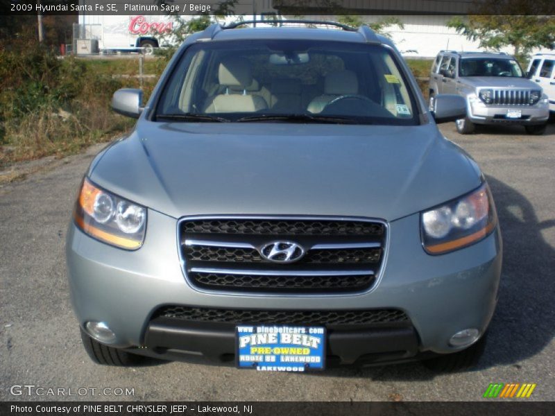 Platinum Sage / Beige 2009 Hyundai Santa Fe SE