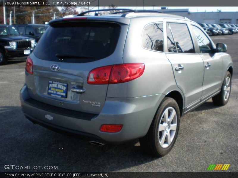 Platinum Sage / Beige 2009 Hyundai Santa Fe SE