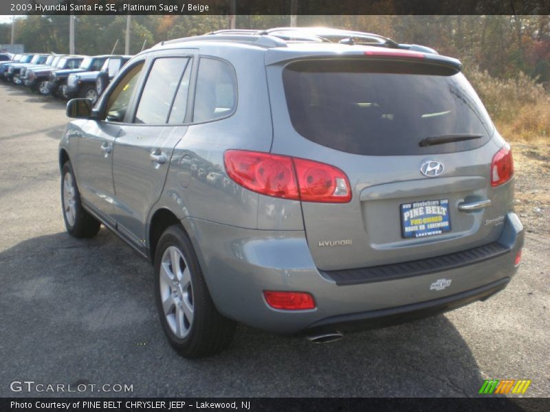 Platinum Sage / Beige 2009 Hyundai Santa Fe SE