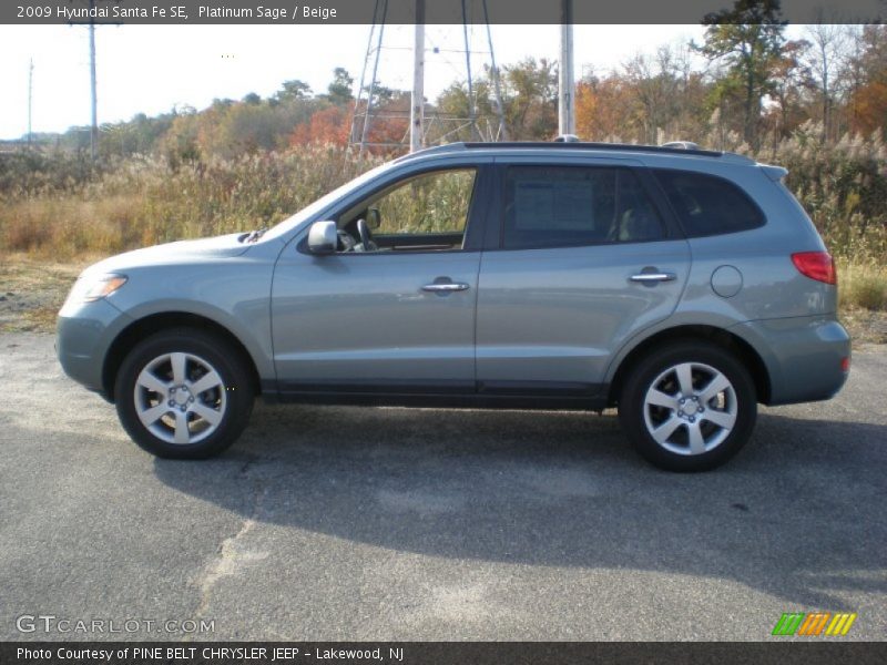 Platinum Sage / Beige 2009 Hyundai Santa Fe SE