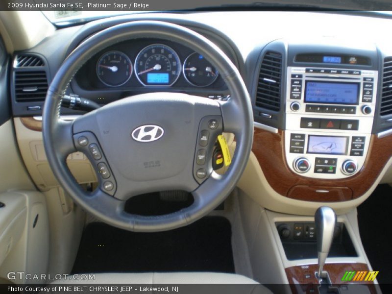 Platinum Sage / Beige 2009 Hyundai Santa Fe SE