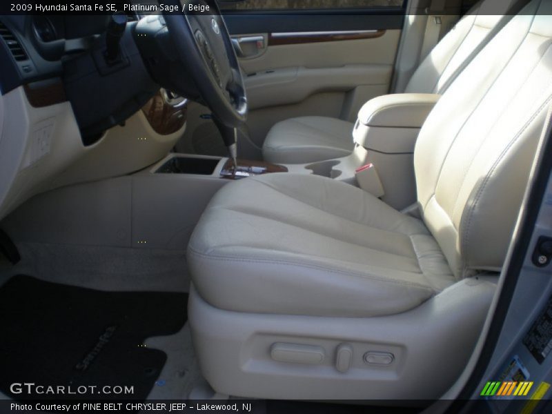Platinum Sage / Beige 2009 Hyundai Santa Fe SE