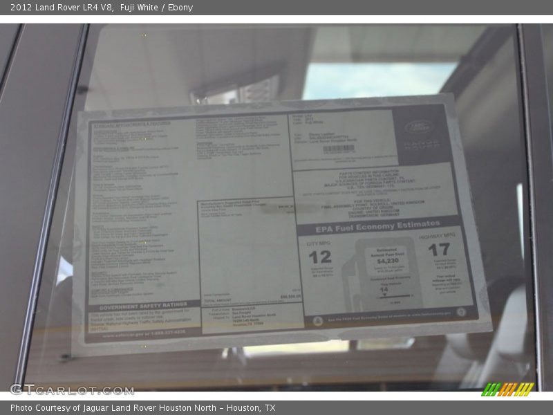 Fuji White / Ebony 2012 Land Rover LR4 V8