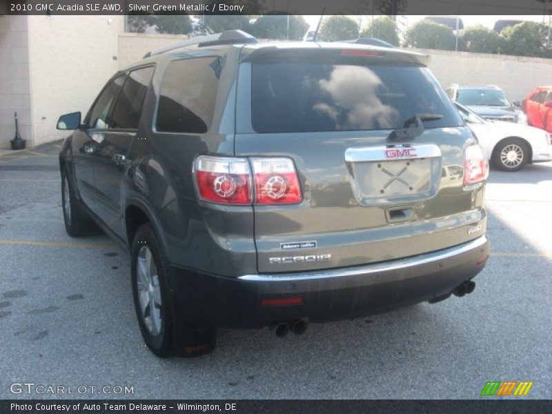 Silver Green Metallic / Ebony 2010 GMC Acadia SLE AWD