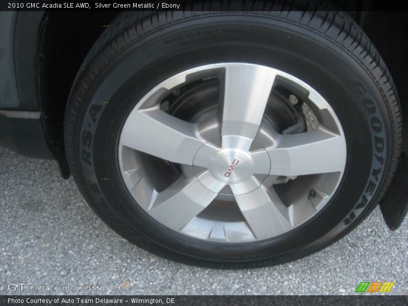Silver Green Metallic / Ebony 2010 GMC Acadia SLE AWD