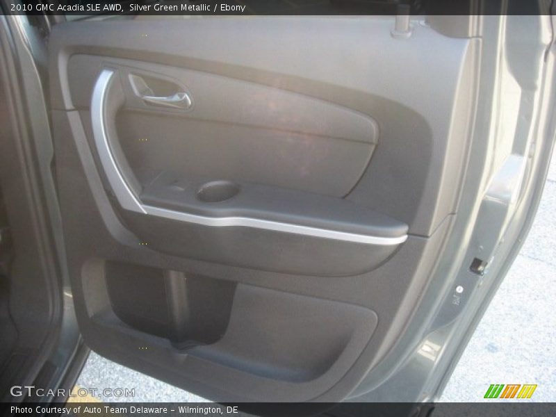 Silver Green Metallic / Ebony 2010 GMC Acadia SLE AWD