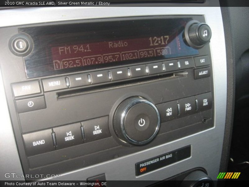 Silver Green Metallic / Ebony 2010 GMC Acadia SLE AWD
