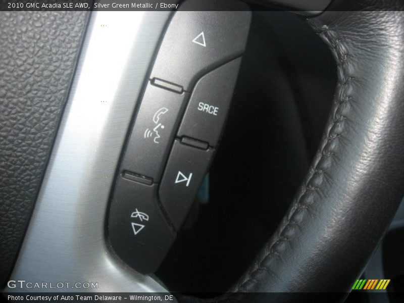 Silver Green Metallic / Ebony 2010 GMC Acadia SLE AWD