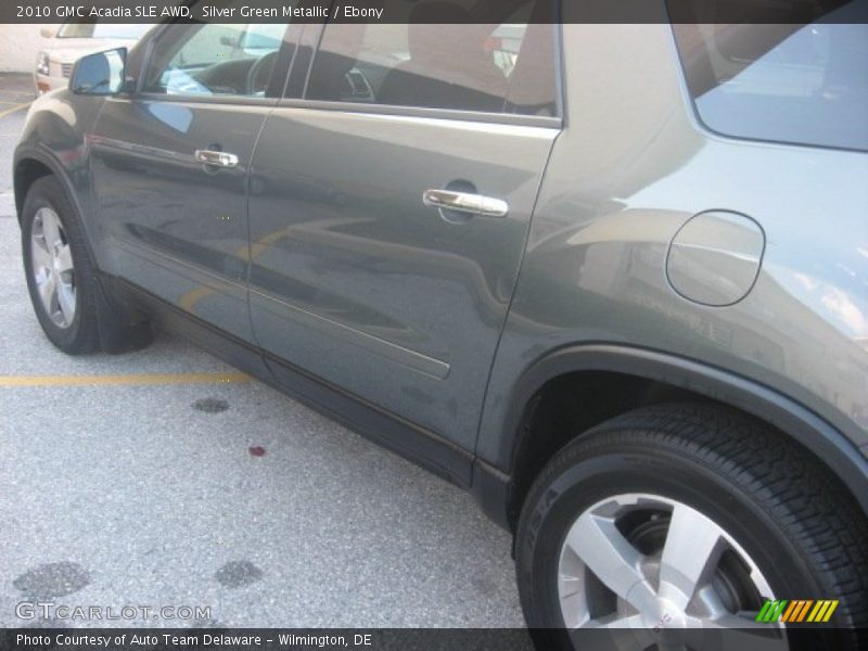 Silver Green Metallic / Ebony 2010 GMC Acadia SLE AWD