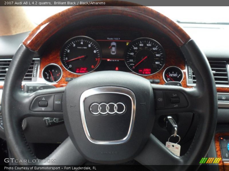 Brilliant Black / Black/Amaretto 2007 Audi A8 L 4.2 quattro