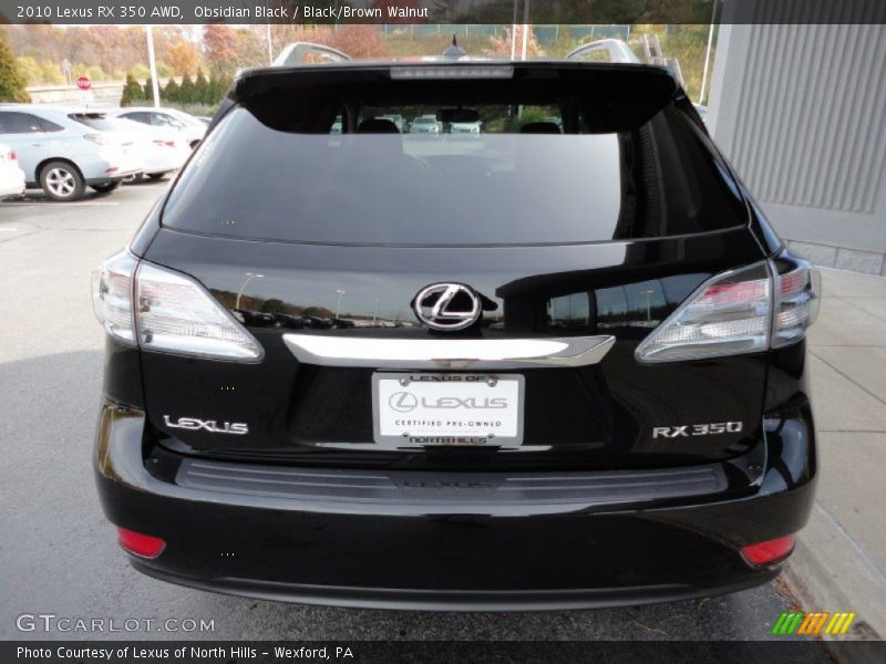 Obsidian Black / Black/Brown Walnut 2010 Lexus RX 350 AWD