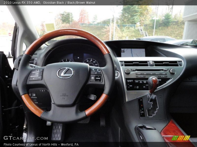 Obsidian Black / Black/Brown Walnut 2010 Lexus RX 350 AWD