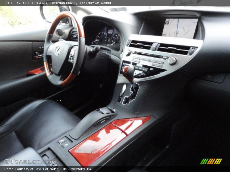Obsidian Black / Black/Brown Walnut 2010 Lexus RX 350 AWD
