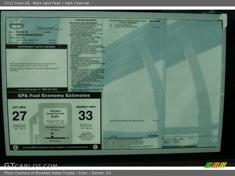  2012 xD  Window Sticker