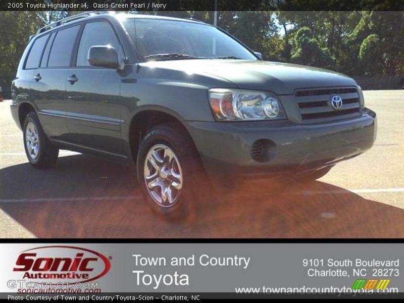 Oasis Green Pearl / Ivory 2005 Toyota Highlander I4