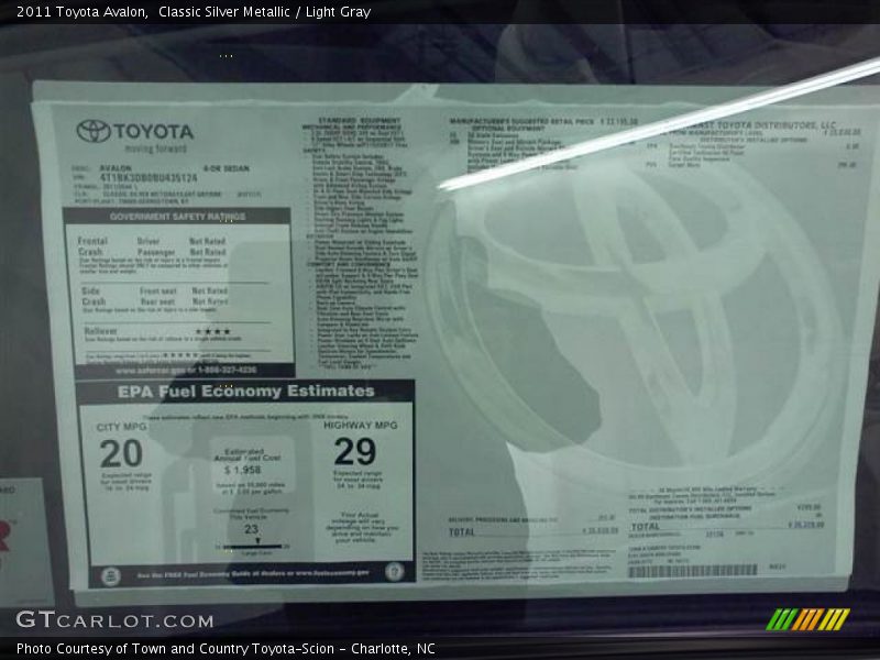 Classic Silver Metallic / Light Gray 2011 Toyota Avalon