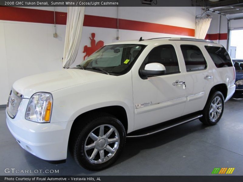 Summit White / Cocoa/Light Cashmere 2008 GMC Yukon Denali