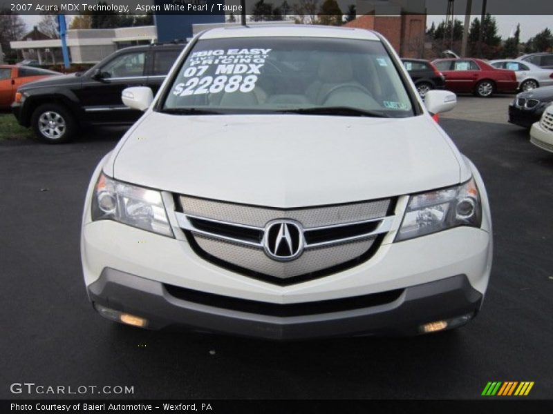 Aspen White Pearl / Taupe 2007 Acura MDX Technology