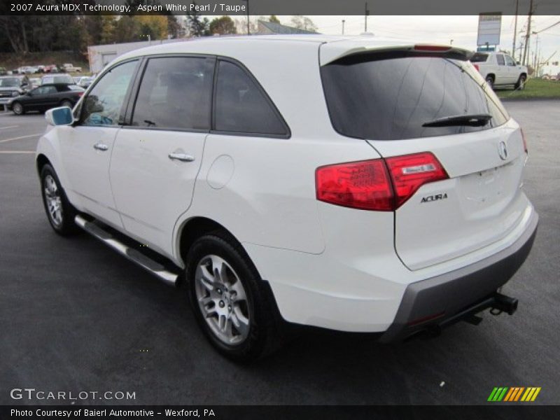 Aspen White Pearl / Taupe 2007 Acura MDX Technology