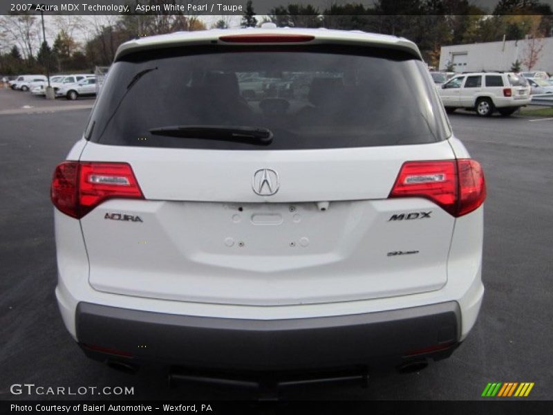 Aspen White Pearl / Taupe 2007 Acura MDX Technology