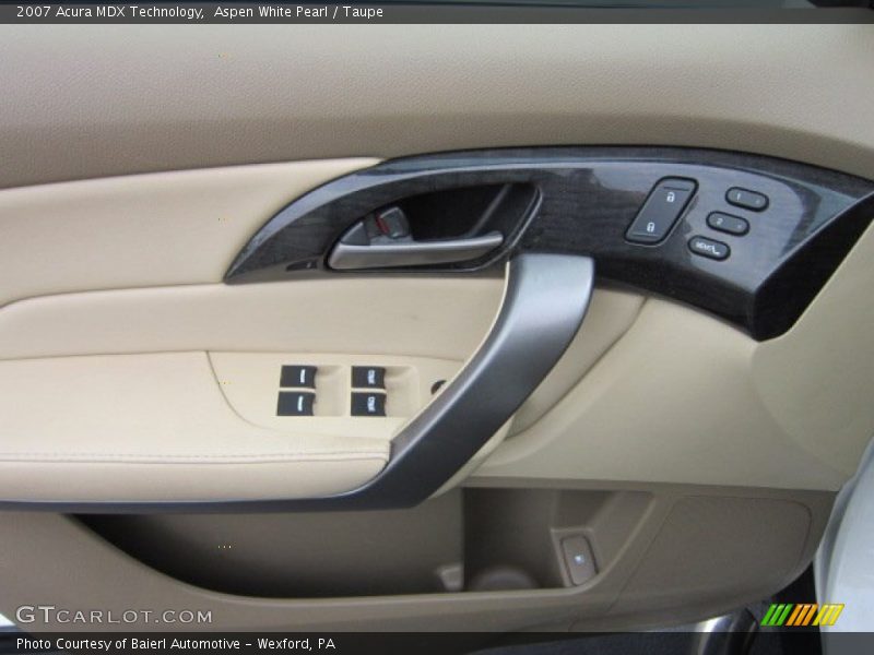 Aspen White Pearl / Taupe 2007 Acura MDX Technology