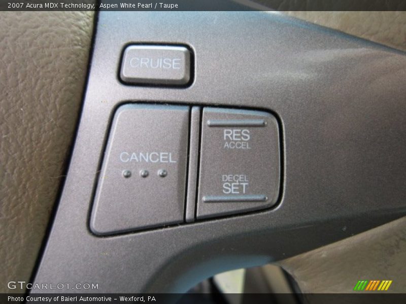 Aspen White Pearl / Taupe 2007 Acura MDX Technology