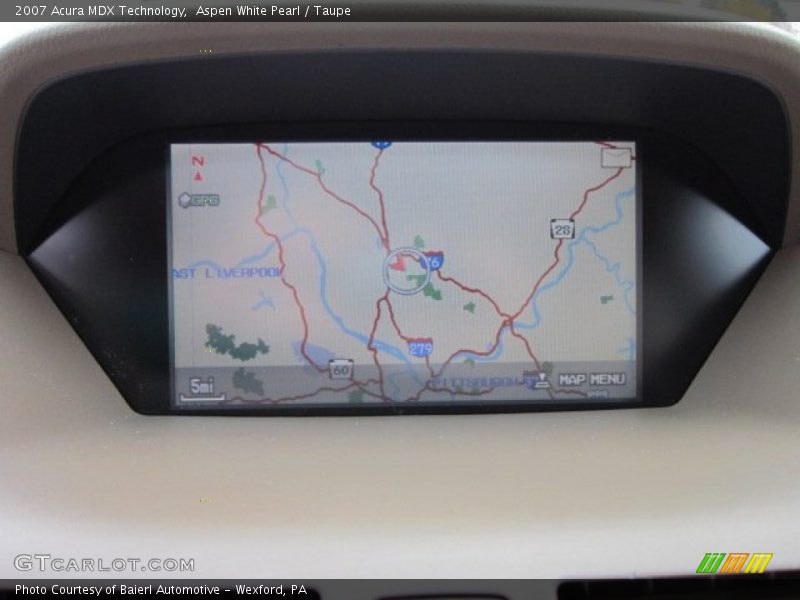 Aspen White Pearl / Taupe 2007 Acura MDX Technology