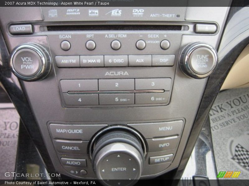 Aspen White Pearl / Taupe 2007 Acura MDX Technology