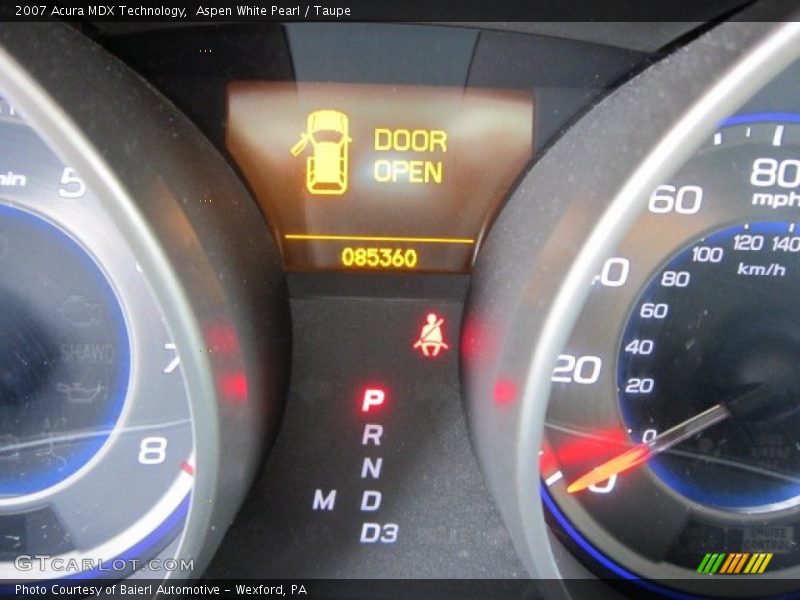 Aspen White Pearl / Taupe 2007 Acura MDX Technology