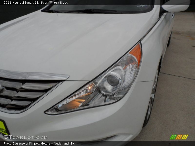 Pearl White / Black 2011 Hyundai Sonata SE