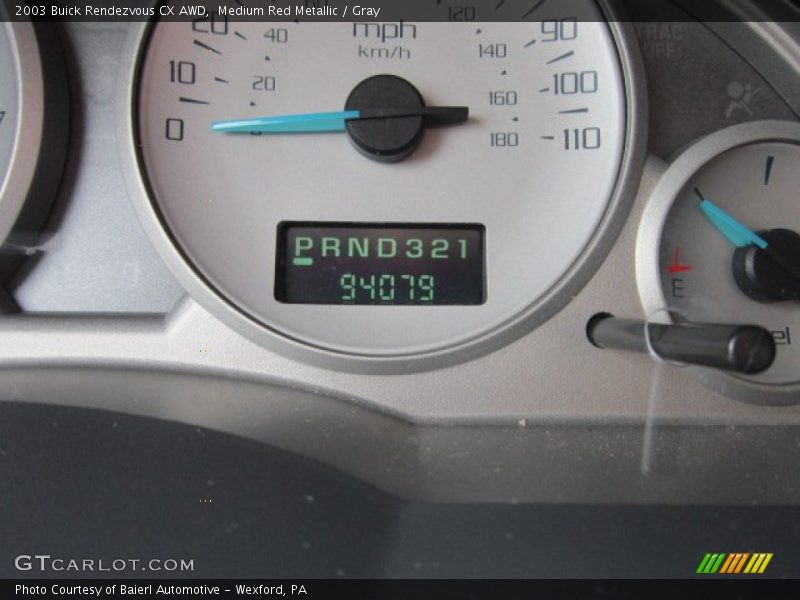 Medium Red Metallic / Gray 2003 Buick Rendezvous CX AWD