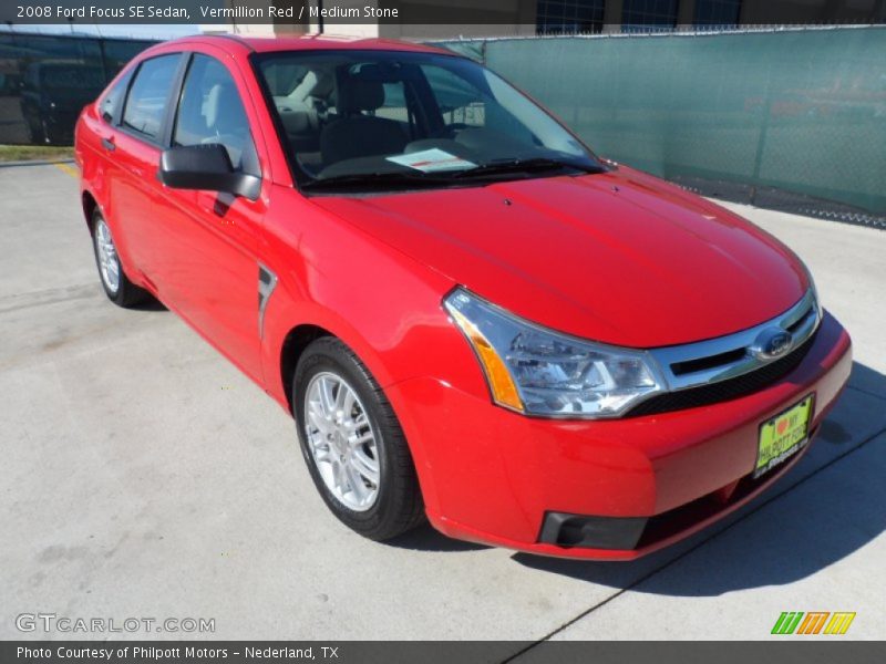 Vermillion Red / Medium Stone 2008 Ford Focus SE Sedan