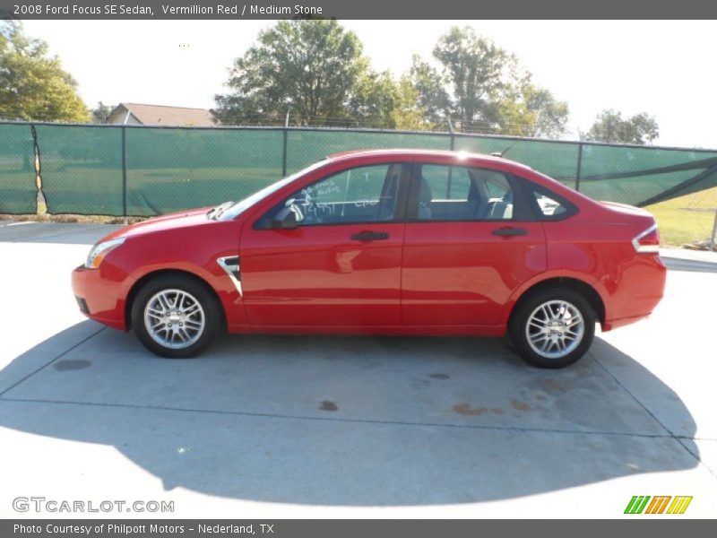 Vermillion Red / Medium Stone 2008 Ford Focus SE Sedan