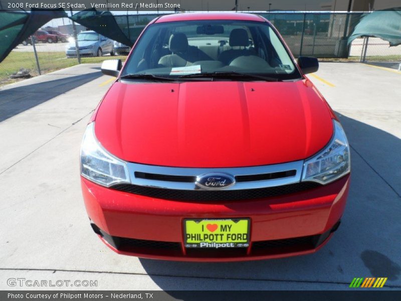Vermillion Red / Medium Stone 2008 Ford Focus SE Sedan