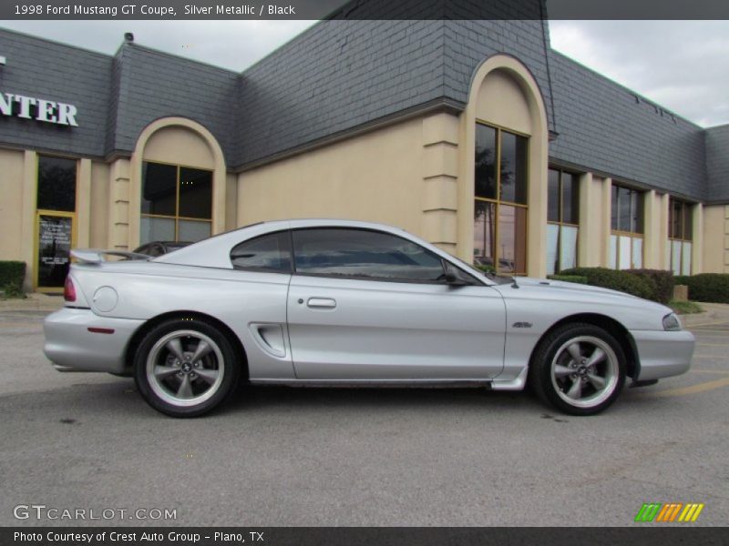 Silver Metallic / Black 1998 Ford Mustang GT Coupe