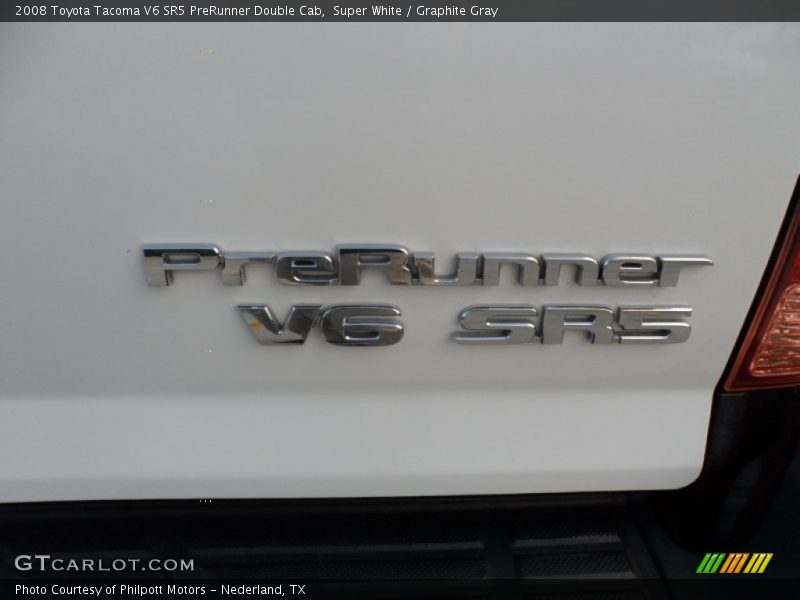Super White / Graphite Gray 2008 Toyota Tacoma V6 SR5 PreRunner Double Cab
