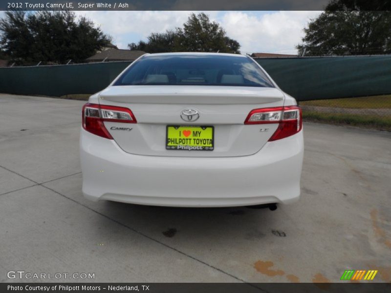 Super White / Ash 2012 Toyota Camry LE