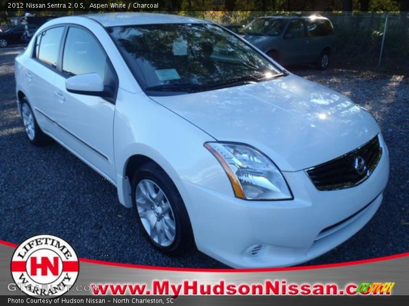 Aspen White / Charcoal 2012 Nissan Sentra 2.0 S