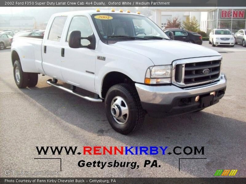 Oxford White / Medium Parchment 2002 Ford F350 Super Duty Lariat Crew Cab 4x4 Dually