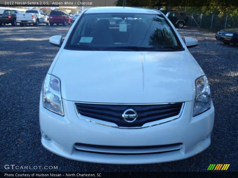 Aspen White / Charcoal 2012 Nissan Sentra 2.0 S