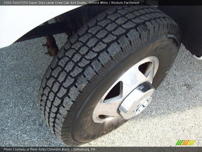 Oxford White / Medium Parchment 2002 Ford F350 Super Duty Lariat Crew Cab 4x4 Dually