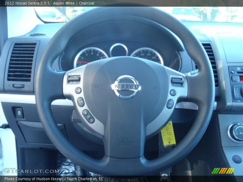 Aspen White / Charcoal 2012 Nissan Sentra 2.0 S