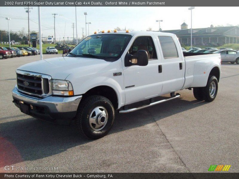 Oxford White / Medium Parchment 2002 Ford F350 Super Duty Lariat Crew Cab 4x4 Dually