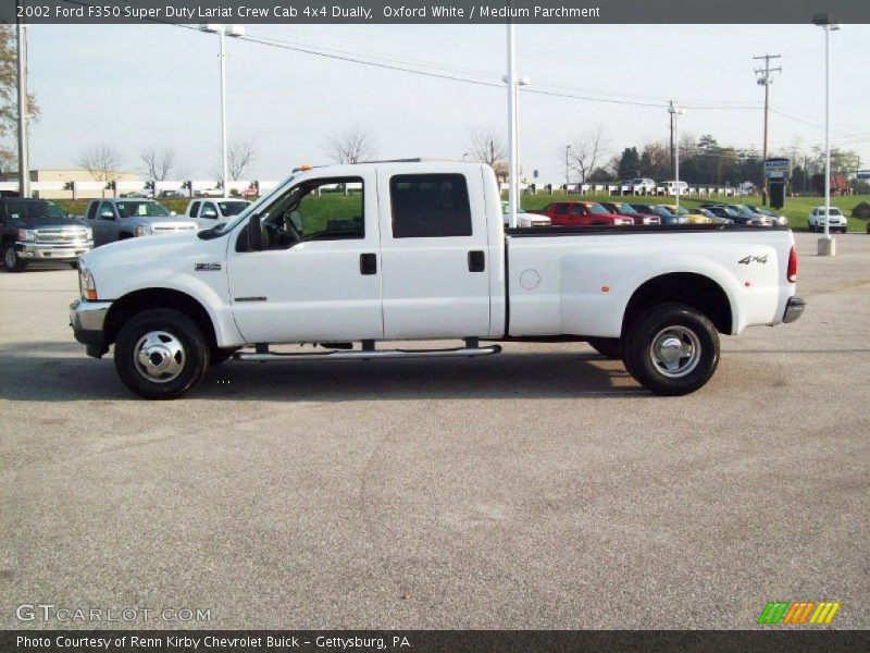 Oxford White / Medium Parchment 2002 Ford F350 Super Duty Lariat Crew Cab 4x4 Dually