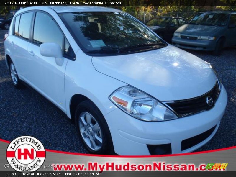 Fresh Powder White / Charcoal 2012 Nissan Versa 1.8 S Hatchback