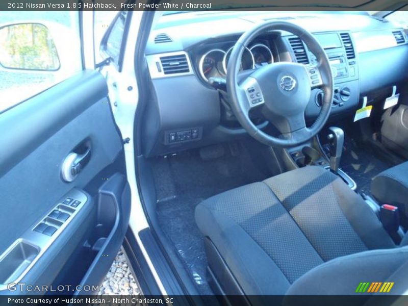 Fresh Powder White / Charcoal 2012 Nissan Versa 1.8 S Hatchback